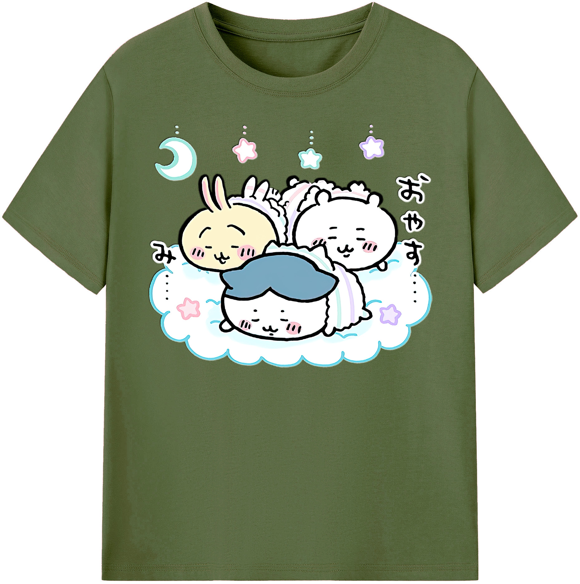 （画像用） ちいかわ ハチワレ Chii-kawa hachiware 綿100％半袖Tシャツ（フロントプリント）